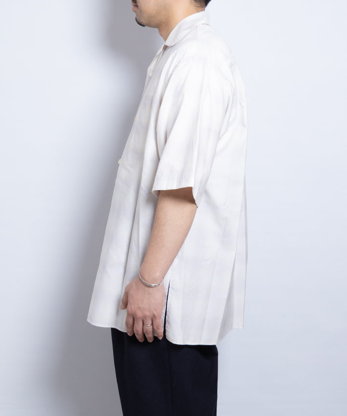【AUBERGE】OMBRE DEMI P.GRAY × CREAM CHECK / オーベルジュ オンブレチェック オープンカラーシャツ グレー×クリーム 半袖 開襟 シャツ 2025SS 2025春夏 正規取扱店 神奈川 鎌倉 オンラインショップ 通販