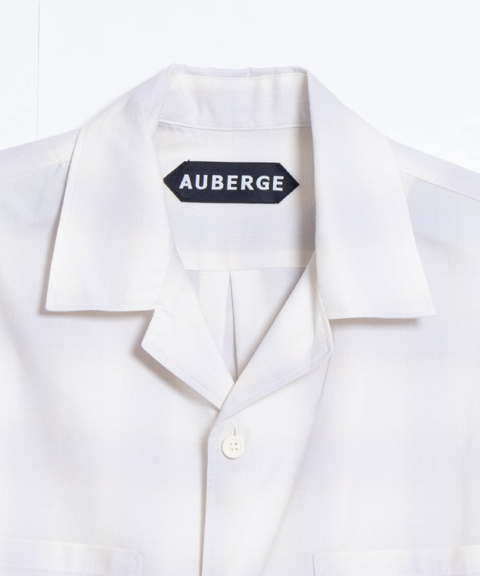 【AUBERGE】OMBRE ‐ P.GRAY × CREAM CHECK / オーベルジュ オンブレチェック オープンカラーシャツ グレー×クリーム 2025SS 2025春夏 長袖 開襟 シャツ 正規取扱店 神奈川 鎌倉 オンラインショップ 通販