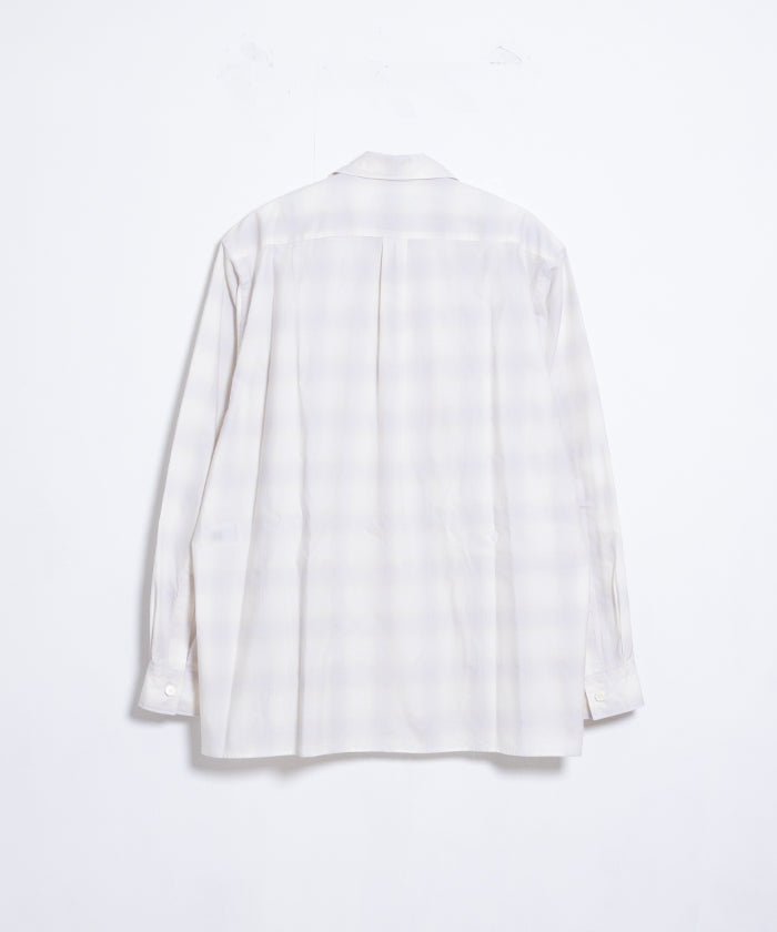 【AUBERGE】OMBRE ‐ P.GRAY × CREAM CHECK / オーベルジュ オンブレチェック オープンカラーシャツ グレー×クリーム 2025SS 2025春夏 長袖 開襟 シャツ 正規取扱店 神奈川 鎌倉 オンラインショップ 通販