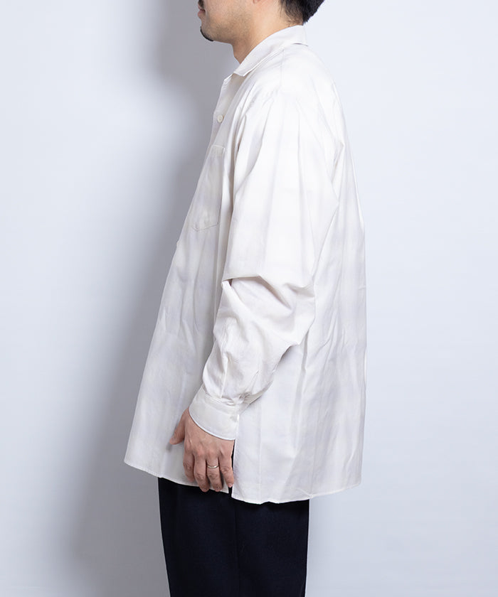 【AUBERGE】OMBRE ‐ P.GRAY × CREAM CHECK / オーベルジュ オンブレチェック オープンカラーシャツ グレー×クリーム 2025SS 2025春夏 長袖 開襟 シャツ 正規取扱店 神奈川 鎌倉 オンラインショップ 通販