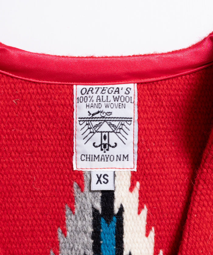ORTEGA'S CHIMAYO VEST DEADSTOCK - RED / オルテガ チマヨベスト デッドストック XSサイズ レディース 取扱店 神奈川 鎌倉 ARZACH KAMAKURA オンラインショップ 通販