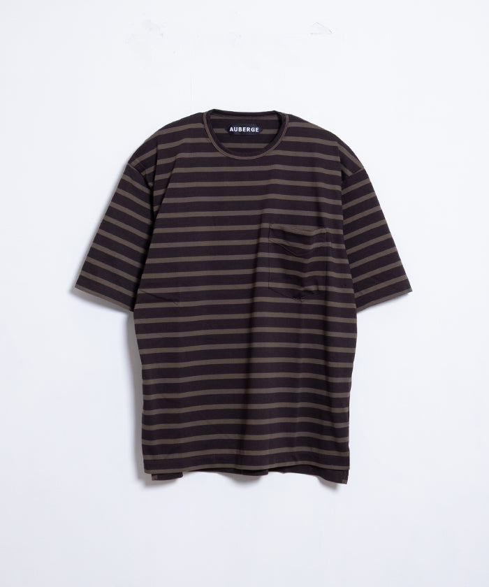 【AUBERGE】OWEN ‐ D.BROWN × KHAKI / オーベルジュ オーウェン ダークブラウン カーキ ボーダーTシャツ 2025SS 2025春夏 正規取扱店 神奈川 鎌倉 オンラインショップ 通販