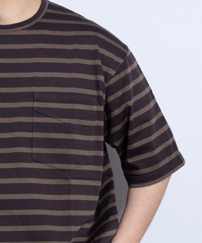 【AUBERGE】OWEN ‐ D.BROWN × KHAKI / オーベルジュ オーウェン ダークブラウン カーキ ボーダーTシャツ 2025SS 2025春夏 正規取扱店 神奈川 鎌倉 オンラインショップ 通販