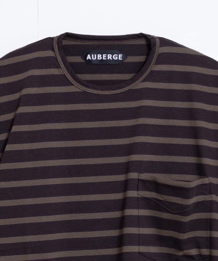 【AUBERGE】OWEN ‐ D.BROWN × KHAKI / オーベルジュ オーウェン ダークブラウン カーキ ボーダーTシャツ 2025SS 2025春夏 正規取扱店 神奈川 鎌倉 オンラインショップ 通販