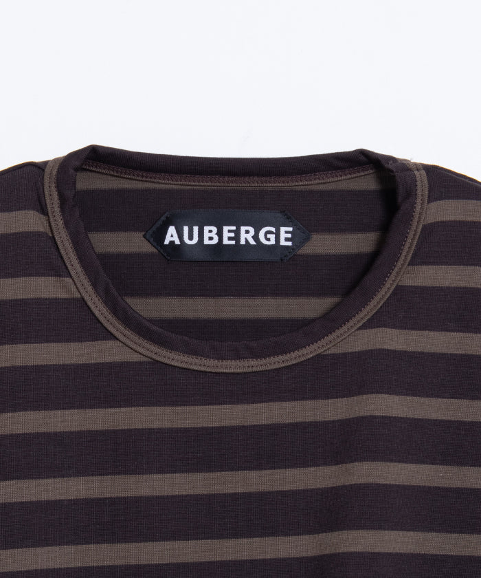 【AUBERGE】OWEN ‐ D.BROWN × KHAKI / オーベルジュ オーウェン ダークブラウン カーキ ボーダーTシャツ 2025SS 2025春夏 正規取扱店 神奈川 鎌倉 オンラインショップ 通販