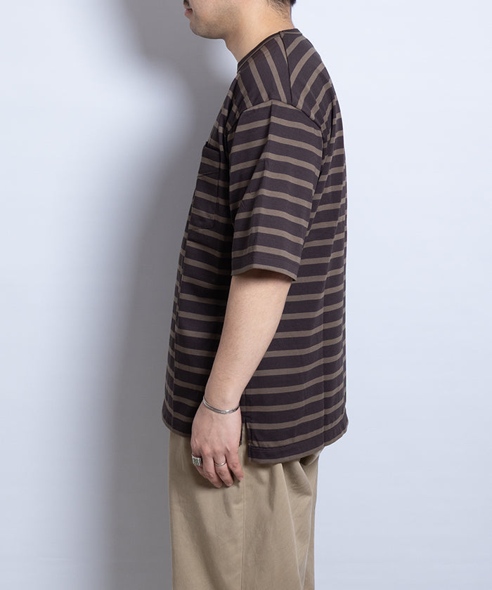 【AUBERGE】OWEN ‐ D.BROWN × KHAKI / オーベルジュ オーウェン ダークブラウン カーキ ボーダーTシャツ 2025SS 2025春夏 正規取扱店 神奈川 鎌倉 オンラインショップ 通販