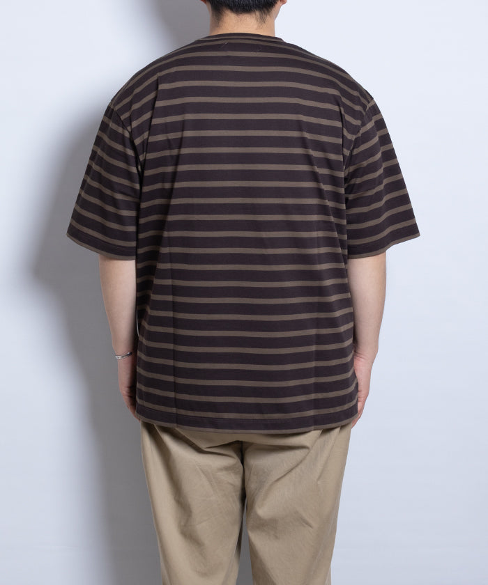 【AUBERGE】OWEN ‐ D.BROWN × KHAKI / オーベルジュ オーウェン ダークブラウン カーキ ボーダーTシャツ 2025SS 2025春夏 正規取扱店 神奈川 鎌倉 オンラインショップ 通販