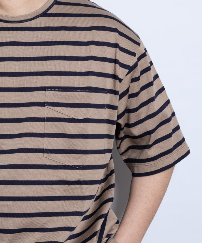 【AUBERGE】OWEN ‐ SAND BEIGE × NAVY / オーベルジュ オーウェン サンドベージュ ネイビー ボーダーTシャツ 2025SS 2025春夏 正規取扱店 神奈川 鎌倉 オンラインショップ 通販