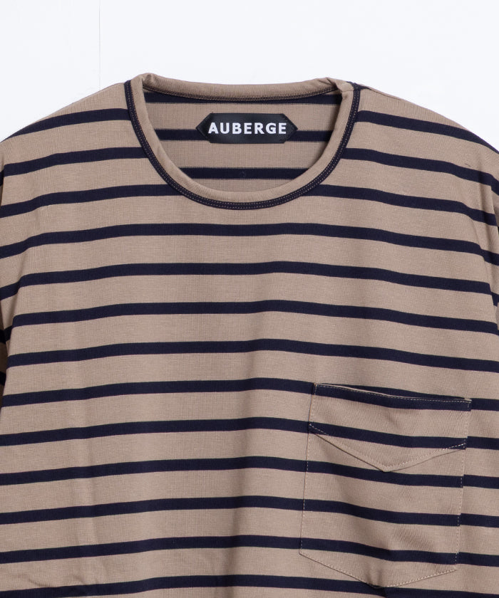 【AUBERGE】OWEN ‐ SAND BEIGE × NAVY / オーベルジュ オーウェン サンドベージュ ネイビー ボーダーTシャツ 2025SS 2025春夏 正規取扱店 神奈川 鎌倉 オンラインショップ 通販