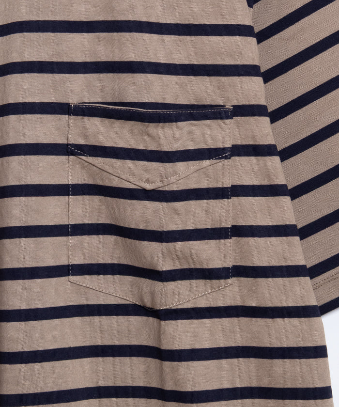 【AUBERGE】OWEN ‐ SAND BEIGE × NAVY / オーベルジュ オーウェン サンドベージュ ネイビー ボーダーTシャツ 2025SS 2025春夏 正規取扱店 神奈川 鎌倉 オンラインショップ 通販