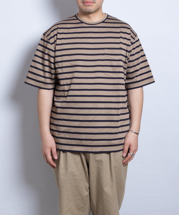 【AUBERGE】OWEN ‐ SAND BEIGE × NAVY / オーベルジュ オーウェン サンドベージュ ネイビー ボーダーTシャツ 2025SS 2025春夏 正規取扱店 神奈川 鎌倉 オンラインショップ 通販