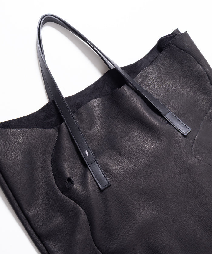 【HAAL】PRIMITIVE TOTE BAG DEER - BLACK / ハール プリミティブトートバッグ ディアスキン ブラック レザートートバッグ レザーバッグ 2025AW 2025秋冬 正規取扱店 神奈川 鎌倉 オンラインショップ 通販