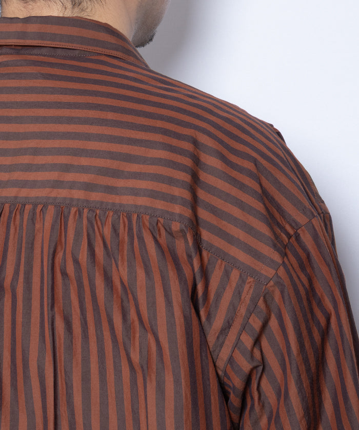 【AUBERGE】PROUST ‐ D.ORANGE × CHARCOAL STRIPE /オーベルジュ プラウスト プルオーバーシャツ ダークオレンジ×チャコール ストライプ 2025SS 2025春夏 正規取扱店 神奈川 鎌倉 オンラインショップ 通販