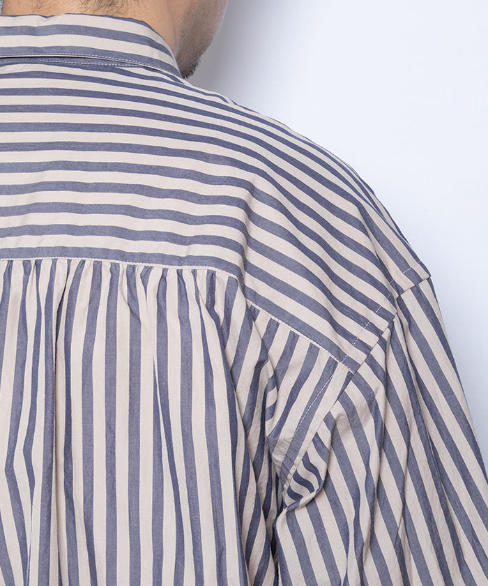 【AUBERGE】PROUST ‐ L.BEIGE × NAVY STRIPE / オーベルジュ プラウスト プルオーバーシャツ ライトベージュ×ネイビー ストライプ 2025SS 2025春夏 正規取扱店 神奈川 鎌倉 オンラインショップ 通販