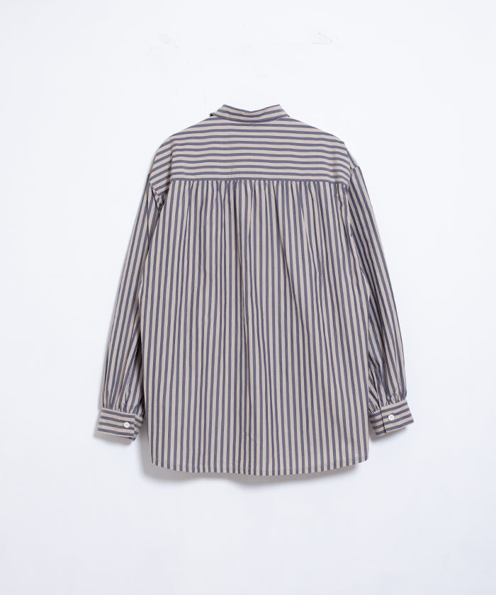 【AUBERGE】PROUST ‐ L.BEIGE × NAVY STRIPE / オーベルジュ プラウスト プルオーバーシャツ ライトベージュ×ネイビー ストライプ 2025SS 2025春夏 正規取扱店 神奈川 鎌倉 オンラインショップ 通販