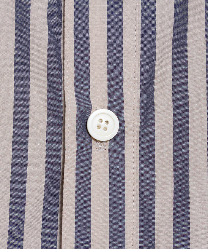【AUBERGE】PROUST ‐ L.BEIGE × NAVY STRIPE / オーベルジュ プラウスト プルオーバーシャツ ライトベージュ×ネイビー ストライプ 2025SS 2025春夏 正規取扱店 神奈川 鎌倉 オンラインショップ 通販