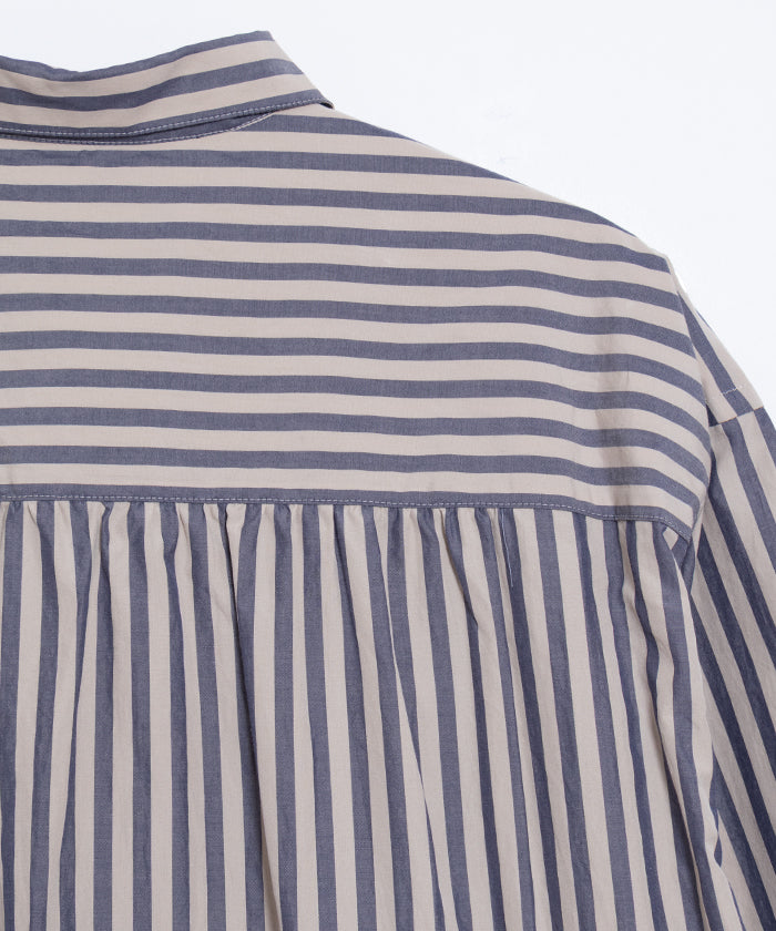 【AUBERGE】PROUST ‐ L.BEIGE × NAVY STRIPE / オーベルジュ プラウスト プルオーバーシャツ ライトベージュ×ネイビー ストライプ 2025SS 2025春夏 正規取扱店 神奈川 鎌倉 オンラインショップ 通販