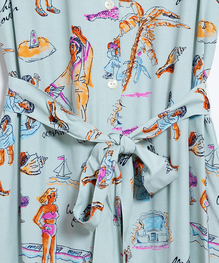 【Aloha Blossom】RYUKYU SOUVENIOR DRESS  / アロハブロッサム レーヨン ワンピース ドレス レディース 琉球スーベニア 2025SS 2025春夏 正規取扱店 神奈川 鎌倉 オンラインショップ 通販