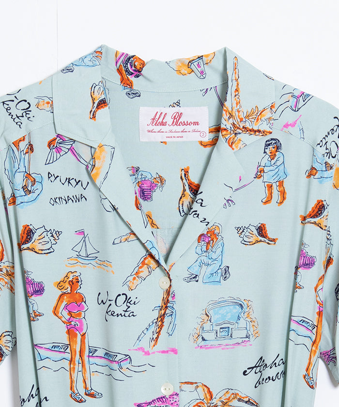 【Aloha Blossom】RYUKYU SOUVENIOR DRESS  / アロハブロッサム レーヨン ワンピース ドレス レディース 琉球スーベニア 2025SS 2025春夏 正規取扱店 神奈川 鎌倉 オンラインショップ 通販