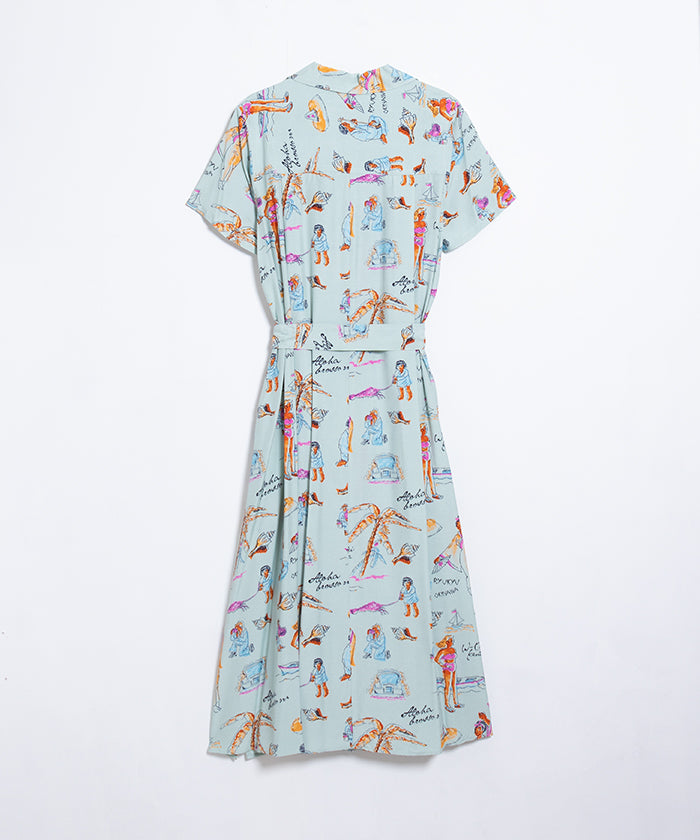 【Aloha Blossom】RYUKYU SOUVENIOR DRESS  / アロハブロッサム レーヨン ワンピース ドレス レディース 琉球スーベニア 2025SS 2025春夏 正規取扱店 神奈川 鎌倉 オンラインショップ 通販