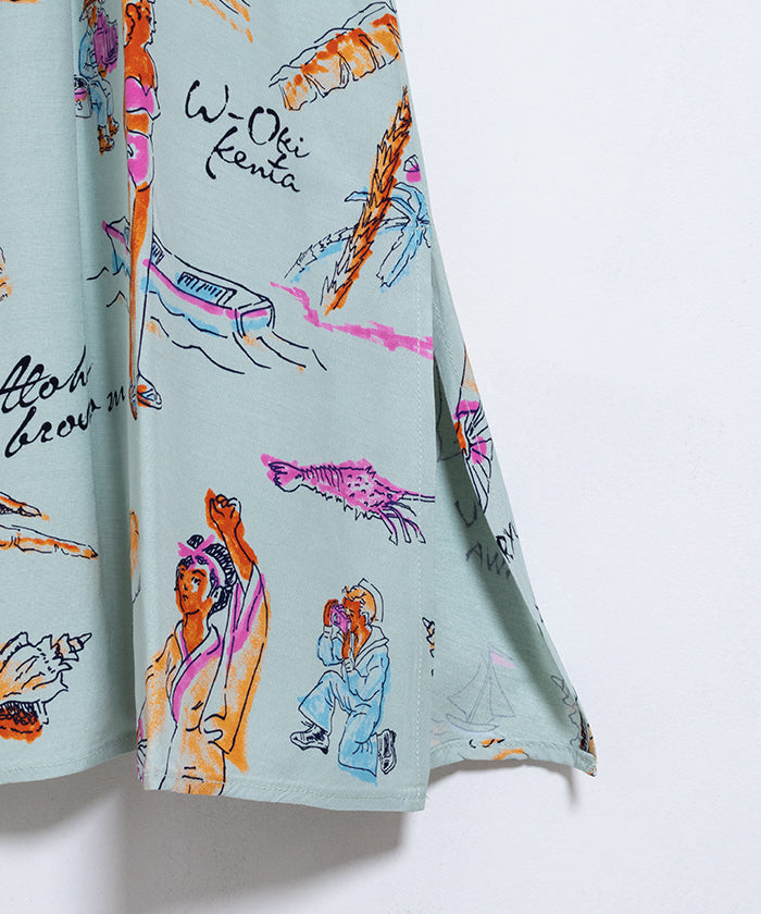 【Aloha Blossom】RYUKYU SOUVENIOR DRESS  / アロハブロッサム レーヨン ワンピース ドレス レディース 琉球スーベニア 2025SS 2025春夏 正規取扱店 神奈川 鎌倉 オンラインショップ 通販