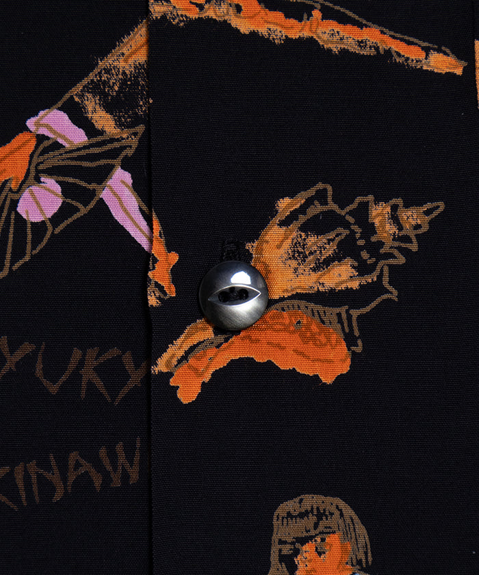 【Aloha Blossom】RYUKYU SOUVENIOR SHORT SLEEVE / アロハブロッサム レーヨン アロハシャツ ブラック 正規取扱店 神奈川 鎌倉 オンラインショップ 通販