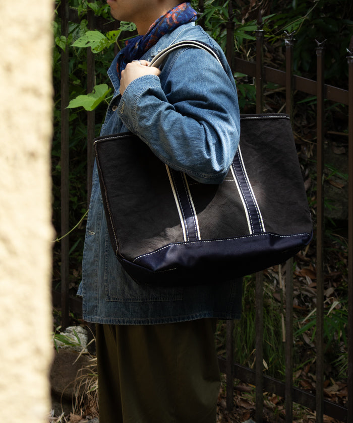 【OUTIL】SAC COLMAR - BLACK / BLACK INDIGO / ウティ キャンバス トートバッグ ブラック 黒 2025AW 2025秋冬 正規取扱店 神奈川 鎌倉 オンラインショップ 通販