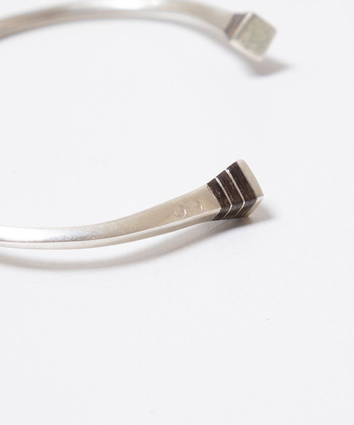 TOUAREG SILVER CUFF BANGLE EBONY WOOD - 2