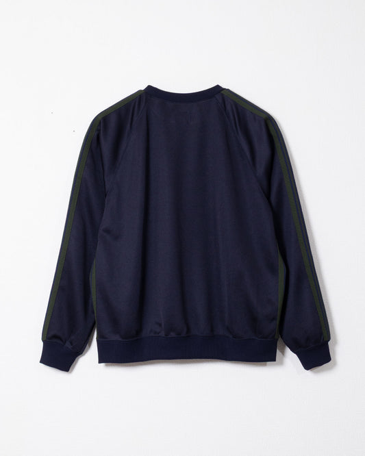 TRACK CREW NECK SHIRT POLY SMOOTH - NAVY