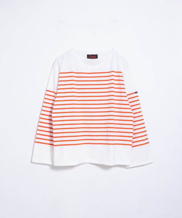 【OUTIL】TRICOT AAST - OFF×CARROT / ウティ ボーダー バスクシャツ オフホワイト×キャロット 2025SS 2025春夏 長袖 カットソー 正規取扱店 神奈川 鎌倉 オンラインショップ 通販
