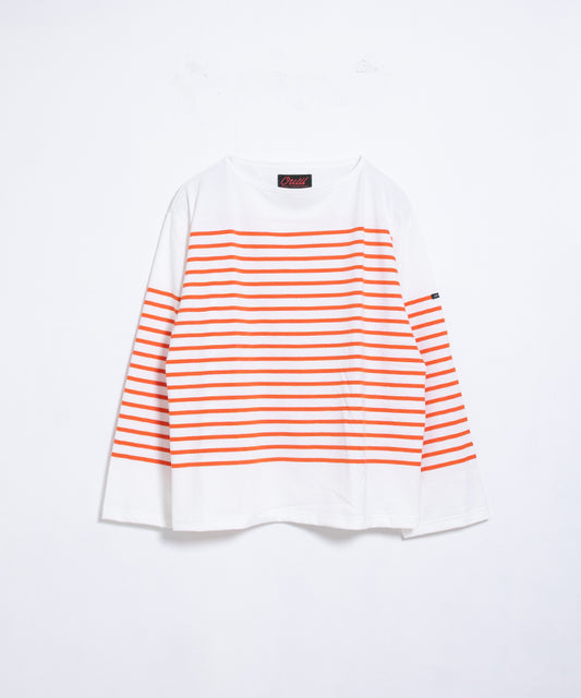 【OUTIL】TRICOT AAST - OFF×CARROT / ウティ ボーダー バスクシャツ オフホワイト×キャロット 2025SS 2025春夏 長袖 カットソー 正規取扱店 神奈川 鎌倉 オンラインショップ 通販