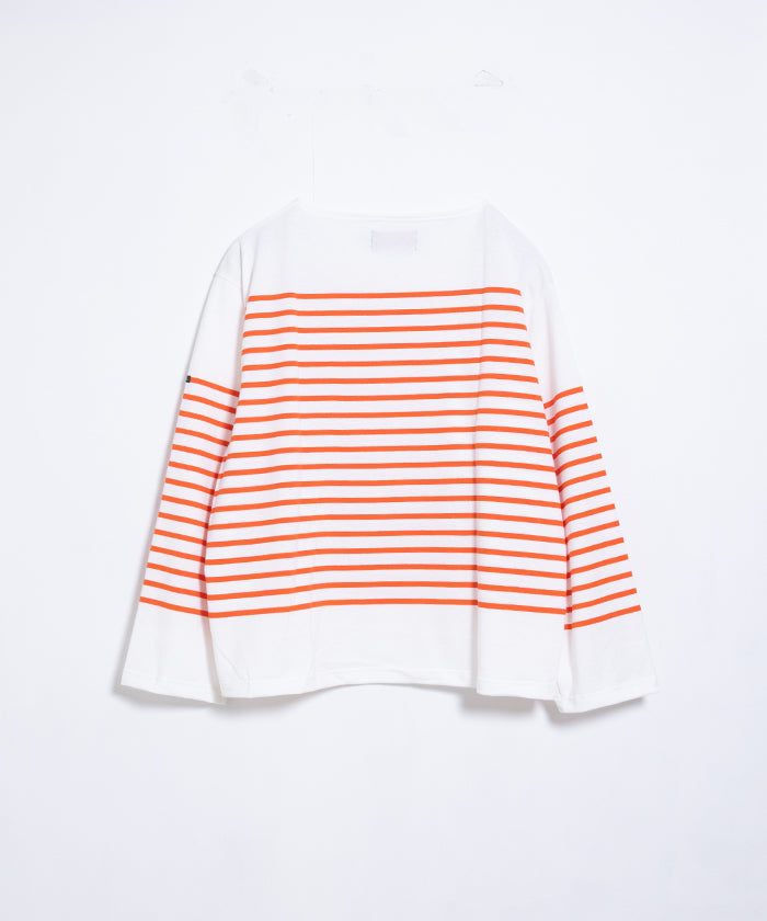 【OUTIL】TRICOT AAST - OFF×CARROT / ウティ ボーダー バスクシャツ オフホワイト×キャロット 2025SS 2025春夏 長袖 カットソー 正規取扱店 神奈川 鎌倉 オンラインショップ 通販
