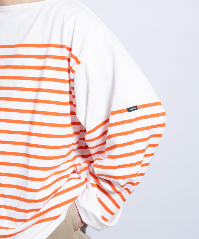 【OUTIL】TRICOT AAST - OFF×CARROT / ウティ ボーダー バスクシャツ オフホワイト×キャロット 2025SS 2025春夏 長袖 カットソー 正規取扱店 神奈川 鎌倉 オンラインショップ 通販
