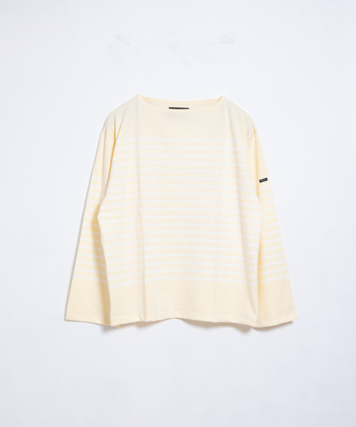 【OUTIL】TRICOT AAST - VANILLA CUSTARD×OFF / ウティ ボーダー バスクシャツ バニラカスタード×オフホワイト 2025SS 2025春夏 長袖 カットソー 正規取扱店 神奈川 鎌倉 オンラインショップ 通販