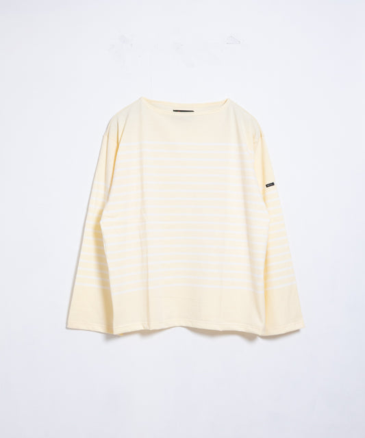 【OUTIL】TRICOT AAST - VANILLA CUSTARD×OFF / ウティ ボーダー バスクシャツ バニラカスタード×オフホワイト 2025SS 2025春夏 長袖 カットソー 正規取扱店 神奈川 鎌倉 オンラインショップ 通販