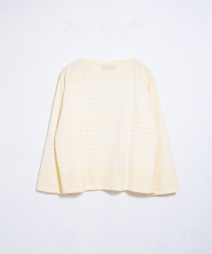 【OUTIL】TRICOT AAST - VANILLA CUSTARD×OFF / ウティ ボーダー バスクシャツ バニラカスタード×オフホワイト 2025SS 2025春夏 長袖 カットソー 正規取扱店 神奈川 鎌倉 オンラインショップ 通販