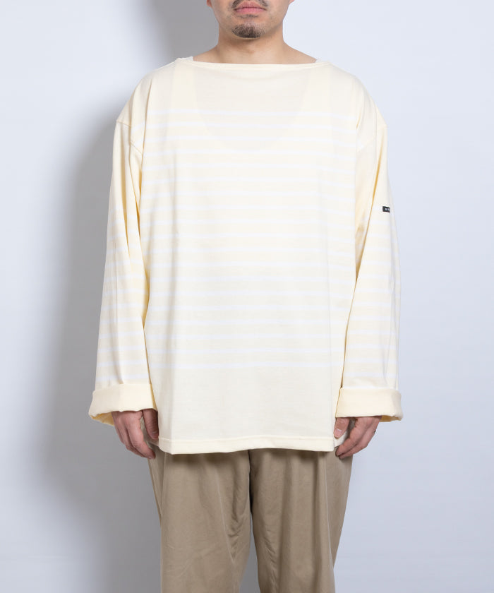 【OUTIL】TRICOT AAST - VANILLA CUSTARD×OFF / ウティ ボーダー バスクシャツ バニラカスタード×オフホワイト 2025SS 2025春夏 長袖 カットソー 正規取扱店 神奈川 鎌倉 オンラインショップ 通販