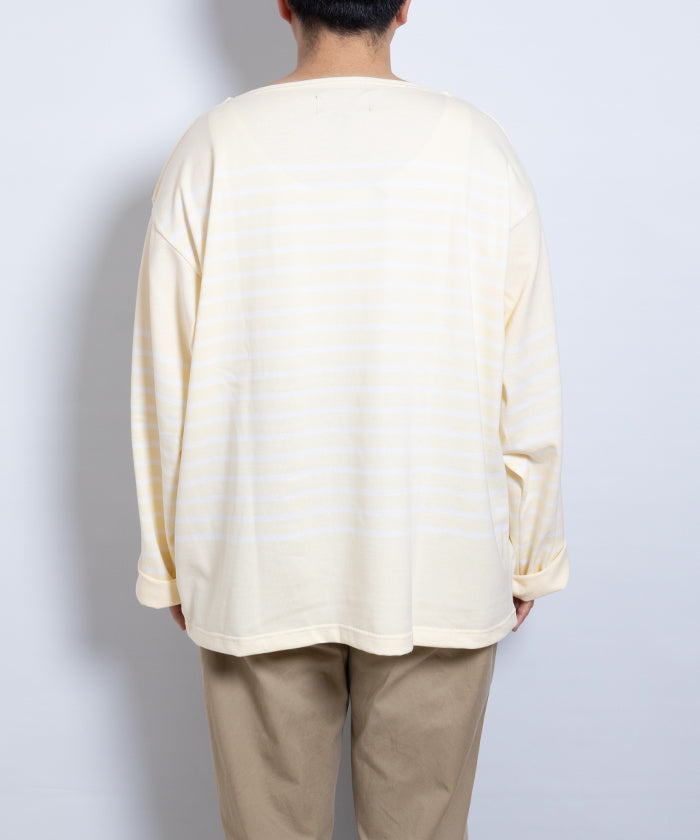 【OUTIL】TRICOT AAST - VANILLA CUSTARD×OFF / ウティ ボーダー バスクシャツ バニラカスタード×オフホワイト 2025SS 2025春夏 長袖 カットソー 正規取扱店 神奈川 鎌倉 オンラインショップ 通販