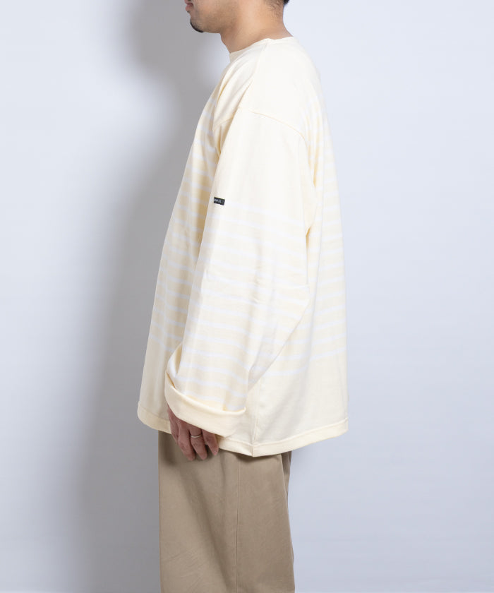 【OUTIL】TRICOT AAST - VANILLA CUSTARD×OFF / ウティ ボーダー バスクシャツ バニラカスタード×オフホワイト 2025SS 2025春夏 長袖 カットソー 正規取扱店 神奈川 鎌倉 オンラインショップ 通販