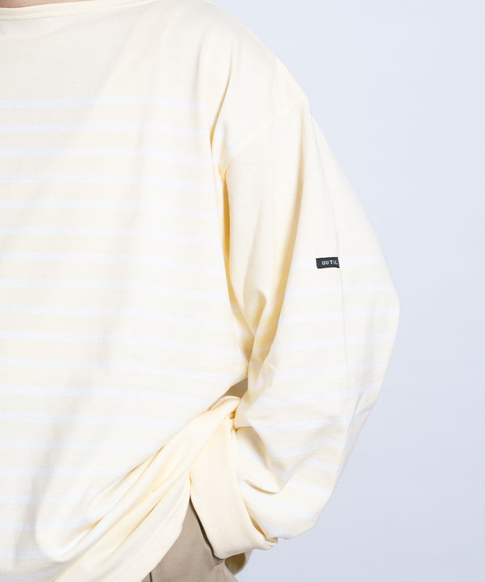 【OUTIL】TRICOT AAST - VANILLA CUSTARD×OFF / ウティ ボーダー バスクシャツ バニラカスタード×オフホワイト 2025SS 2025春夏 長袖 カットソー 正規取扱店 神奈川 鎌倉 オンラインショップ 通販