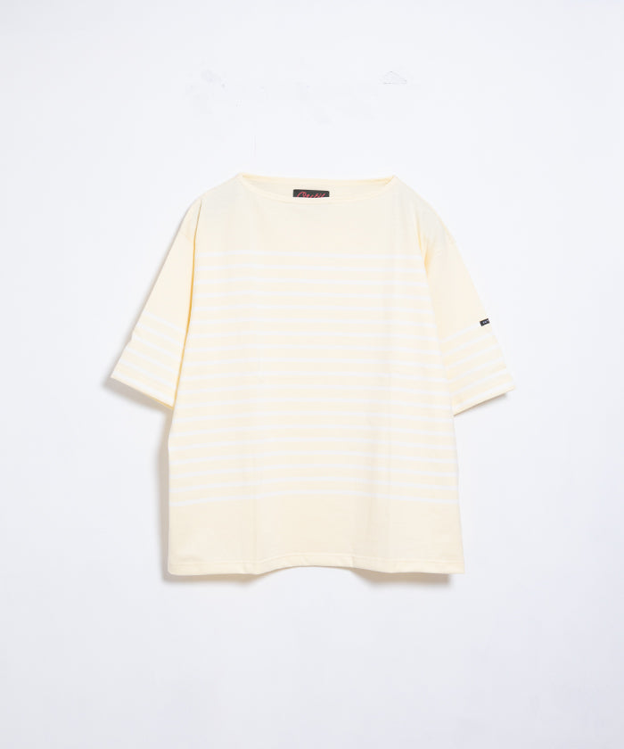 【OUTIL】TRICOT AAST SHORT - VANILLA CUSTARD × OFF / ウティ ボーダー バスクシャツ 半袖 ショートスリーブ バニラカスタード×オフホワイト 2025SS 2025春夏 正規取扱店 神奈川 鎌倉 オンラインショップ 通販