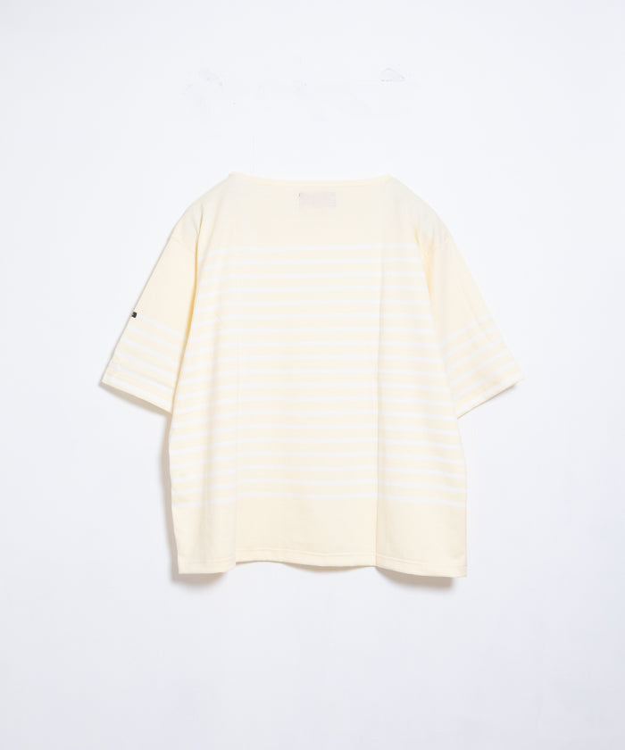 【OUTIL】TRICOT AAST SHORT - VANILLA CUSTARD × OFF / ウティ ボーダー バスクシャツ 半袖 ショートスリーブ バニラカスタード×オフホワイト 2025SS 2025春夏 正規取扱店 神奈川 鎌倉 オンラインショップ 通販