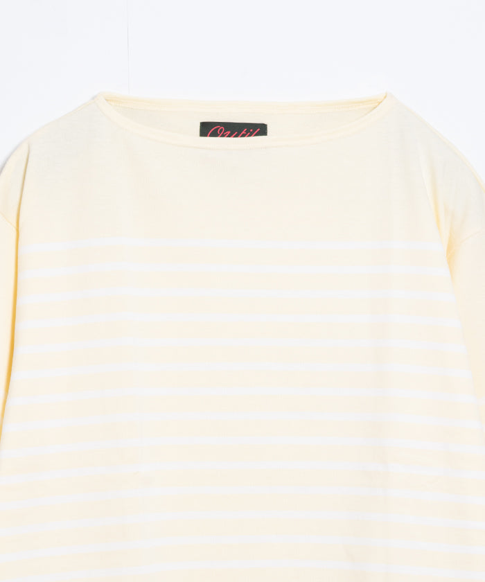 【OUTIL】TRICOT AAST SHORT - VANILLA CUSTARD × OFF / ウティ ボーダー バスクシャツ 半袖 ショートスリーブ バニラカスタード×オフホワイト 2025SS 2025春夏 正規取扱店 神奈川 鎌倉 オンラインショップ 通販