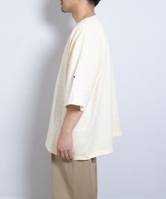 【OUTIL】TRICOT AAST SHORT - VANILLA CUSTARD × OFF / ウティ ボーダー バスクシャツ 半袖 ショートスリーブ バニラカスタード×オフホワイト 2025SS 2025春夏 正規取扱店 神奈川 鎌倉 オンラインショップ 通販