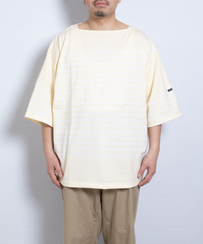 【OUTIL】TRICOT AAST SHORT - VANILLA CUSTARD × OFF / ウティ ボーダー バスクシャツ 半袖 ショートスリーブ バニラカスタード×オフホワイト 2025SS 2025春夏 正規取扱店 神奈川 鎌倉 オンラインショップ 通販