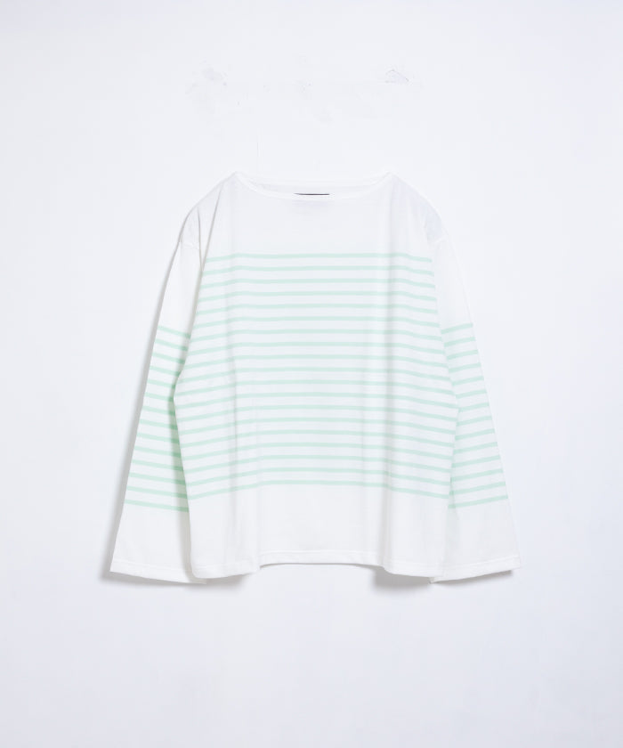 【OUTIL】TRICOT AAST - OFF×MORNING MIST / ウティ ボーダー バスクシャツ オフホワイト×モーニングミスト 2025SS 2025春夏 長袖 カットソー 正規取扱店 神奈川 鎌倉 オンラインショップ 通販