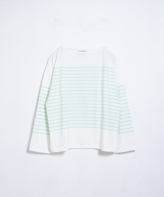 【OUTIL】TRICOT AAST - OFF×MORNING MIST / ウティ ボーダー バスクシャツ オフホワイト×モーニングミスト 2025SS 2025春夏 長袖 カットソー 正規取扱店 神奈川 鎌倉 オンラインショップ 通販