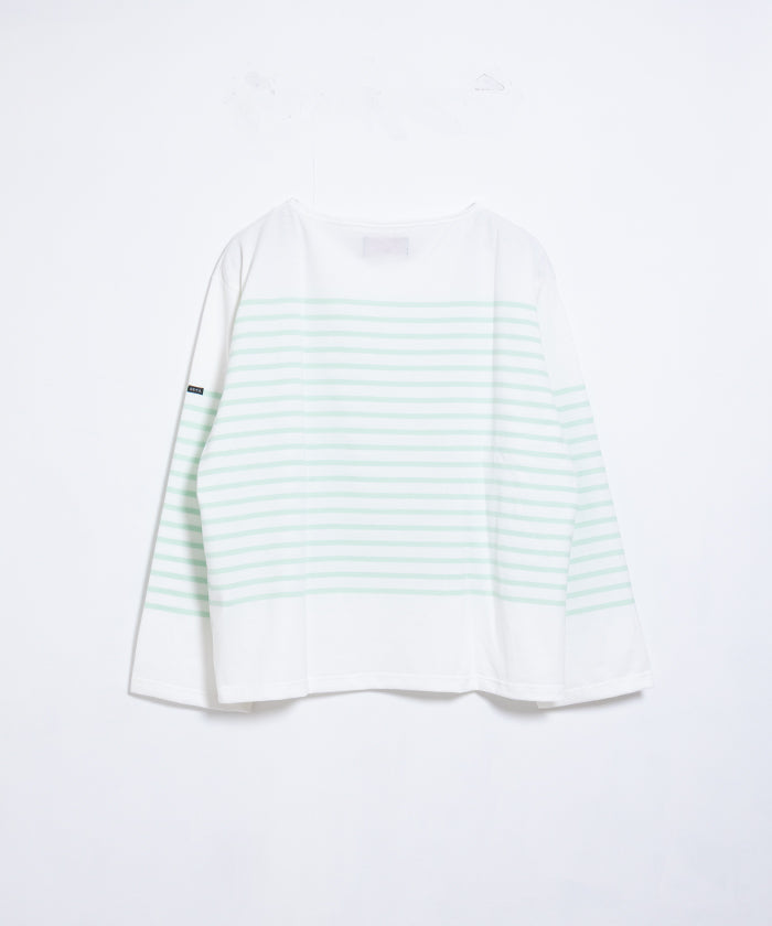 【OUTIL】TRICOT AAST - OFF×MORNING MIST / ウティ ボーダー バスクシャツ オフホワイト×モーニングミスト 2025SS 2025春夏 長袖 カットソー 正規取扱店 神奈川 鎌倉 オンラインショップ 通販