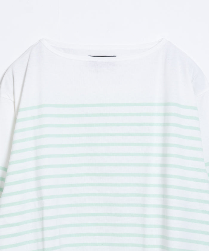 【OUTIL】TRICOT AAST - OFF×MORNING MIST / ウティ ボーダー バスクシャツ オフホワイト×モーニングミスト 2025SS 2025春夏 長袖 カットソー 正規取扱店 神奈川 鎌倉 オンラインショップ 通販