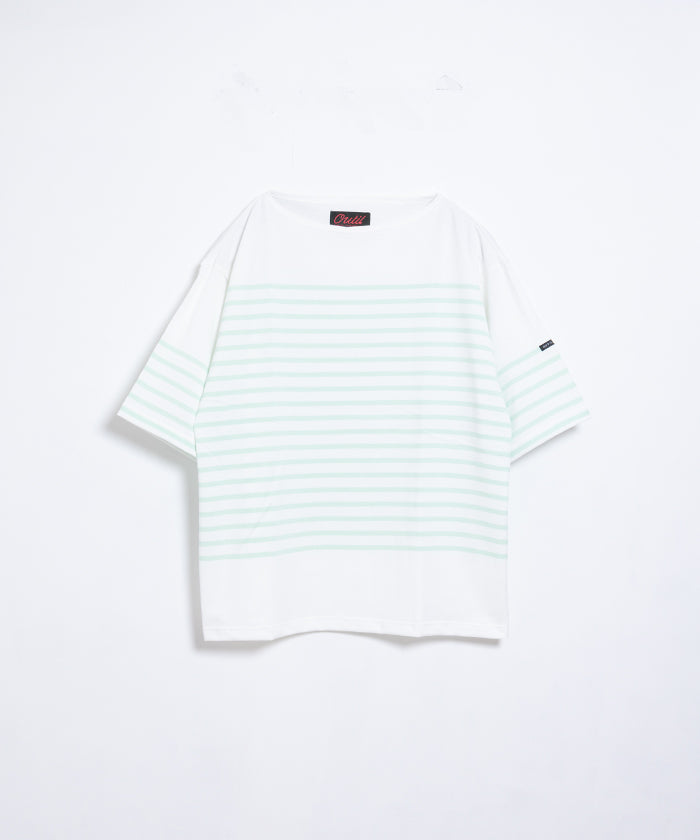 【OUTIL】TRICOT AAST SHORT - OFF×MORNING MIST / ウティ ボーダー バスク シャツ 半袖 ショートスリーブ オフホワイト×モーニングミスト 2025SS 2025春夏 正規取扱店 神奈川 鎌倉 オンラインショップ 通販